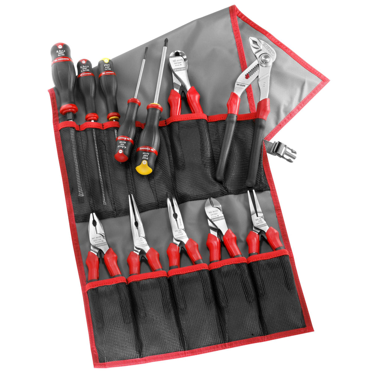 Maintenance Plier and Screwdriver Set in a Nylon Roll (12 pc.)