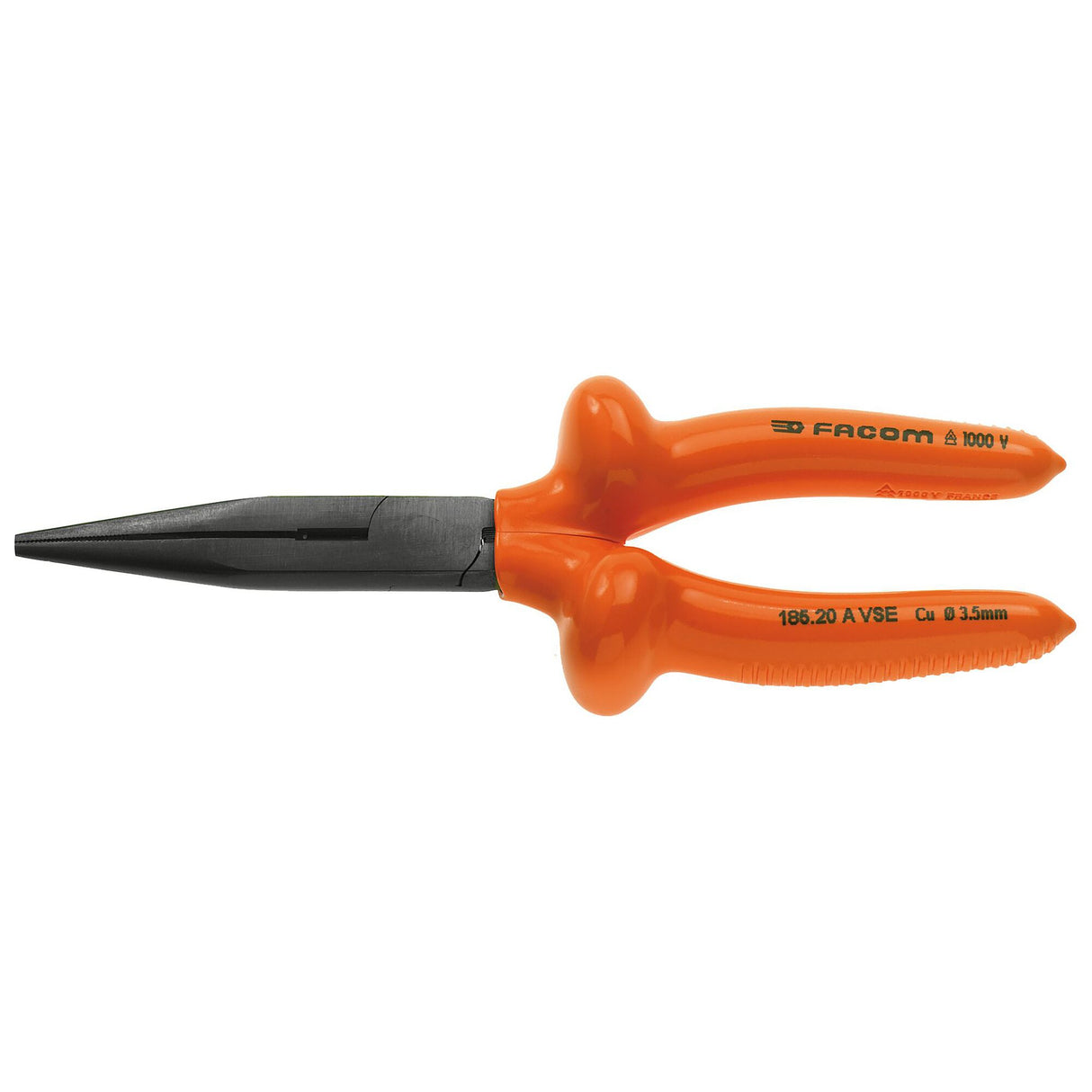 185 - 1000V insulated semi round nose pliers