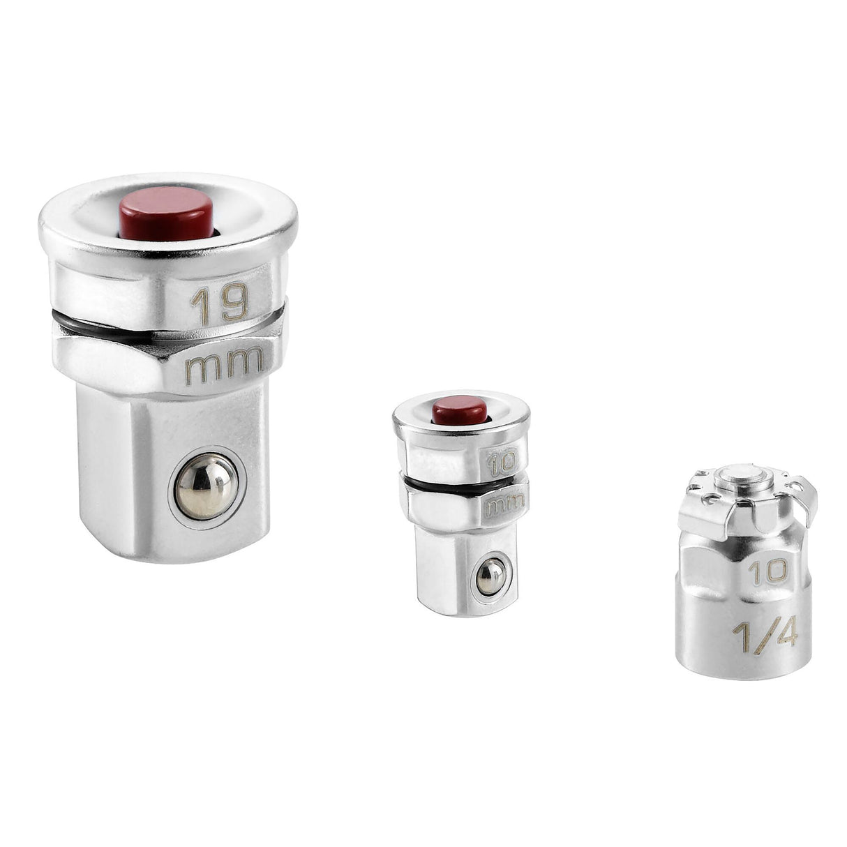 ADAPTORS FOR WRENCHES - 467 - Square Socket - 10mm & 19 mm - 3 pc.