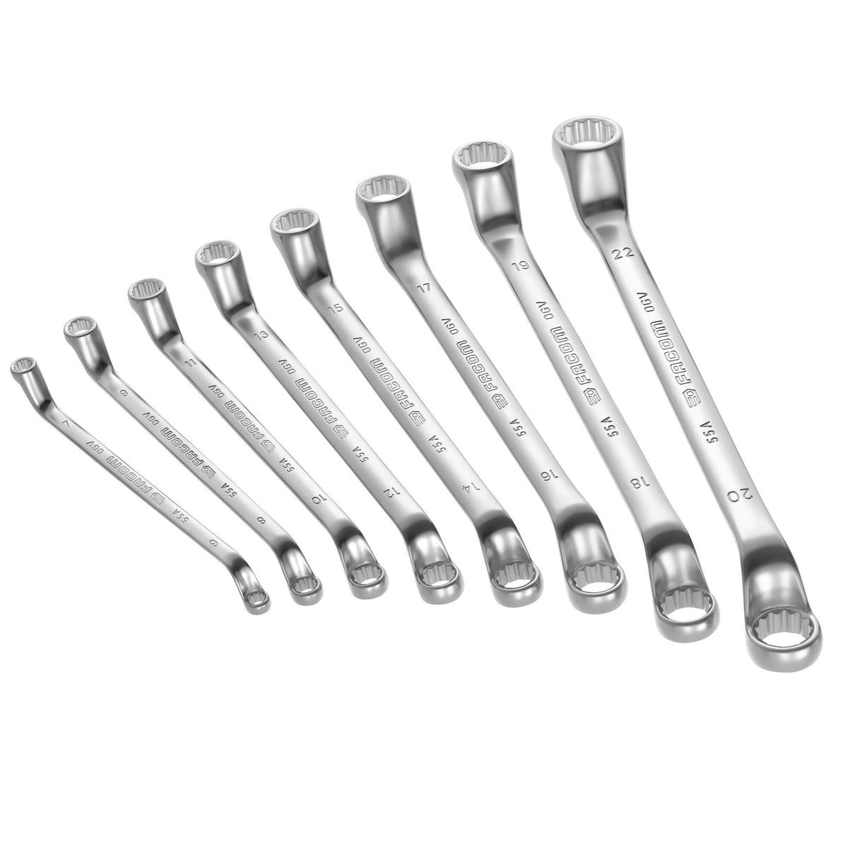 DEEP OFFSET RING WRENCHES - 55A - 12 Points - Roll Bag - 10 pc.
