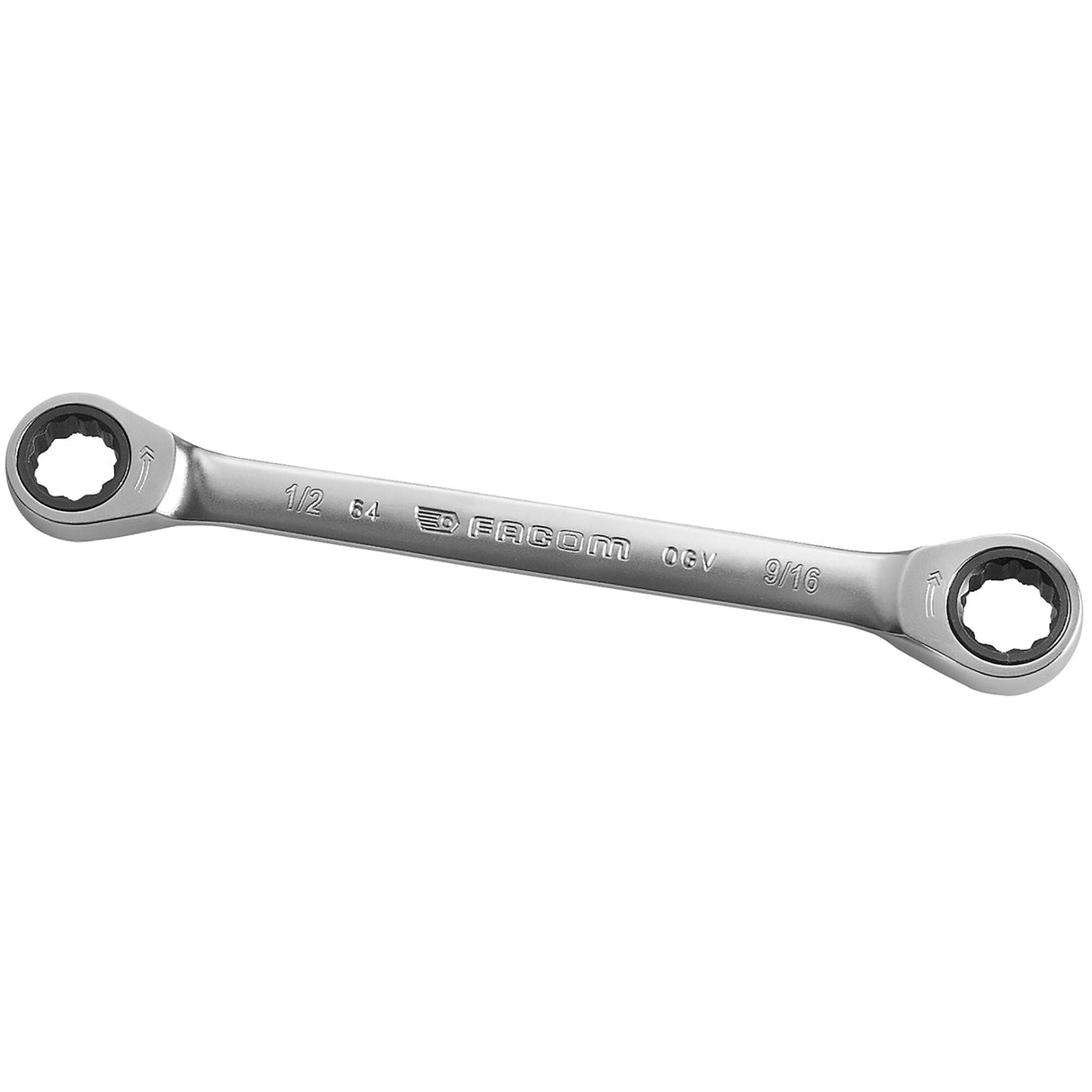 64 - Straight double box-end ratchet wrenches, inch