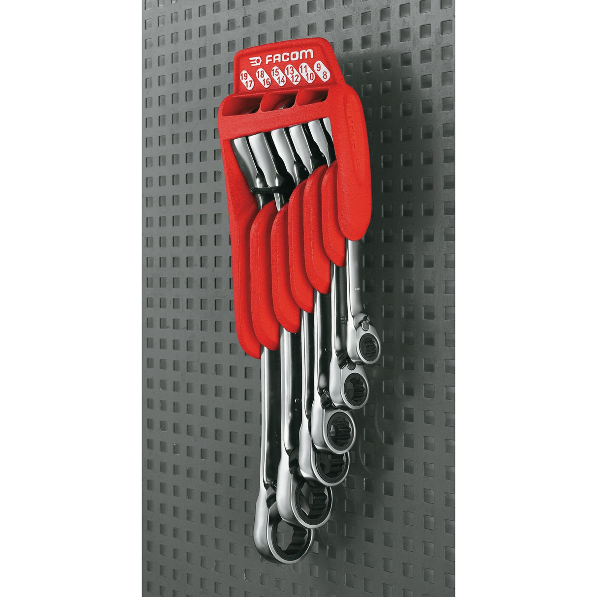 Jeu de 6 clés polygonales à cliquet inclinées à 15° métriques sur étui portatif