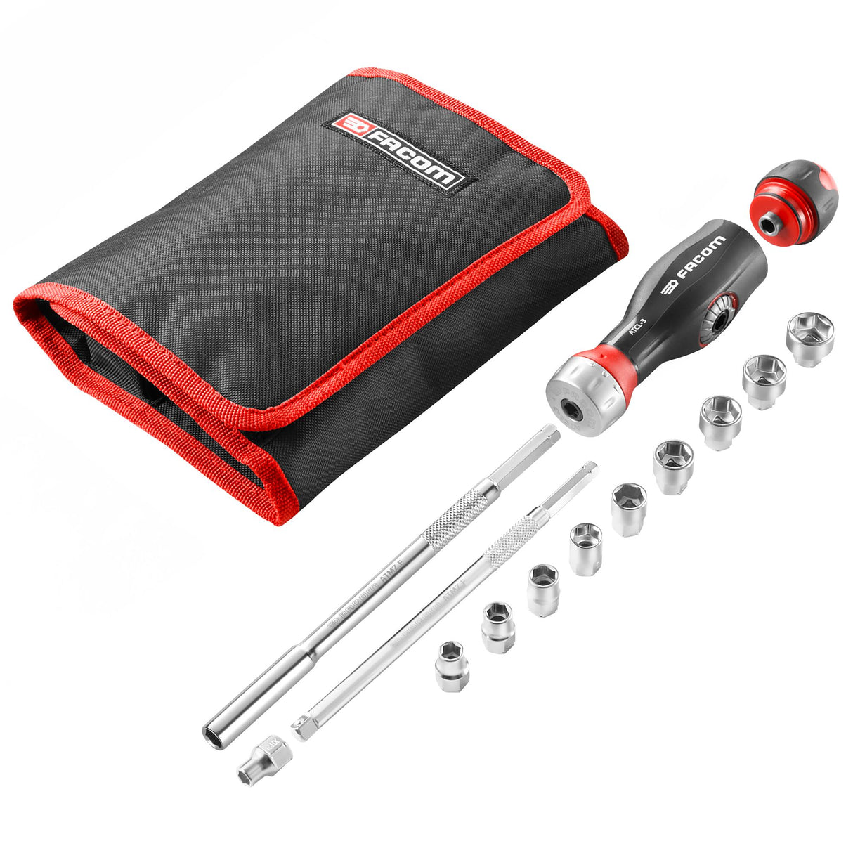 PROTWIST® 1/4 in. 3 in 1 Dual Nut Ratchet Handle Set in Pouch