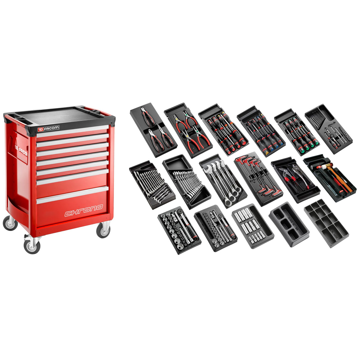 Universal Tool Set in 7-Drawer Roller Cabinet (166 pc.)