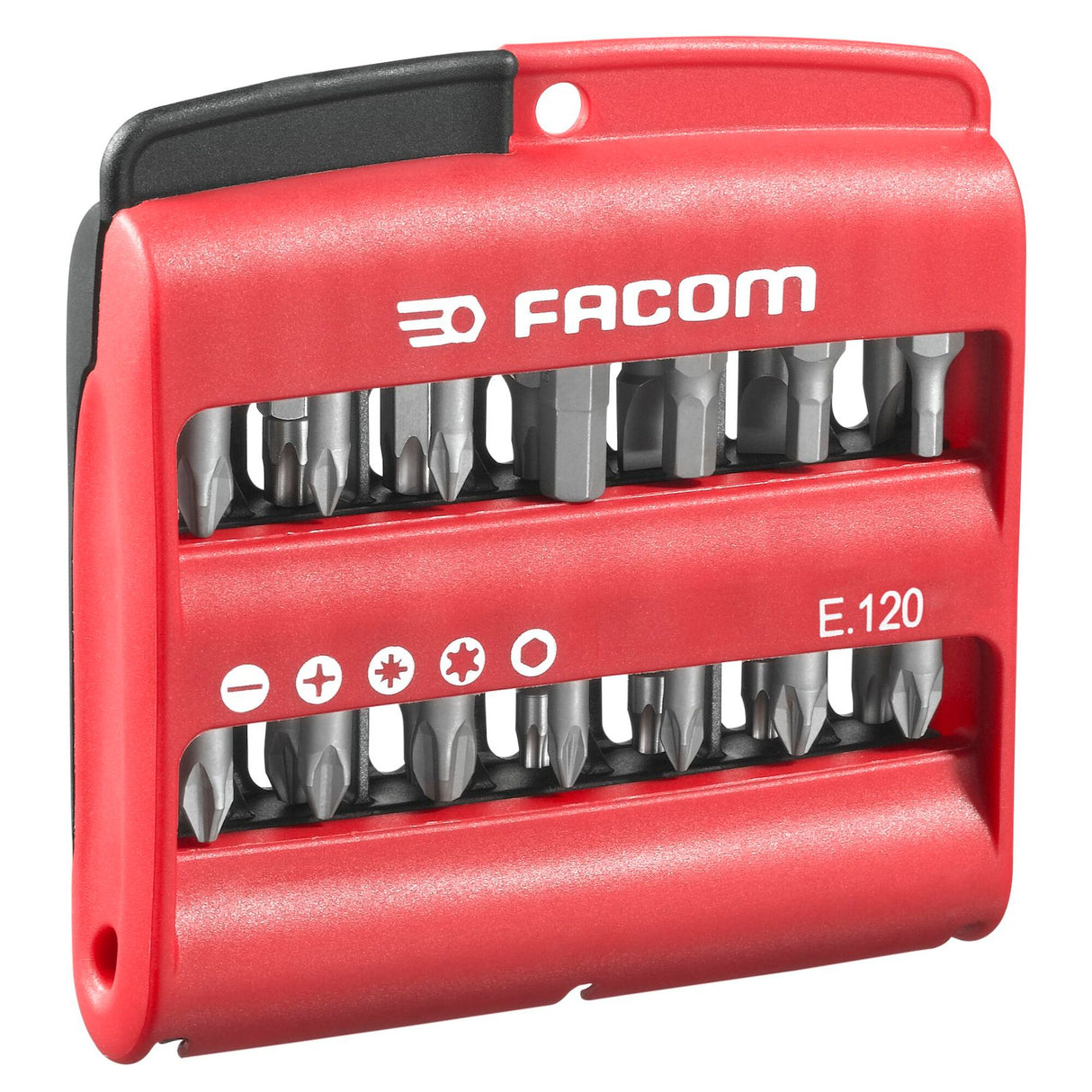 Combined set of 28 bits 1/4" 25 mm and bit holder, Slotted head, Phillips®, Pozidriv®, 6 point, TORX® bits