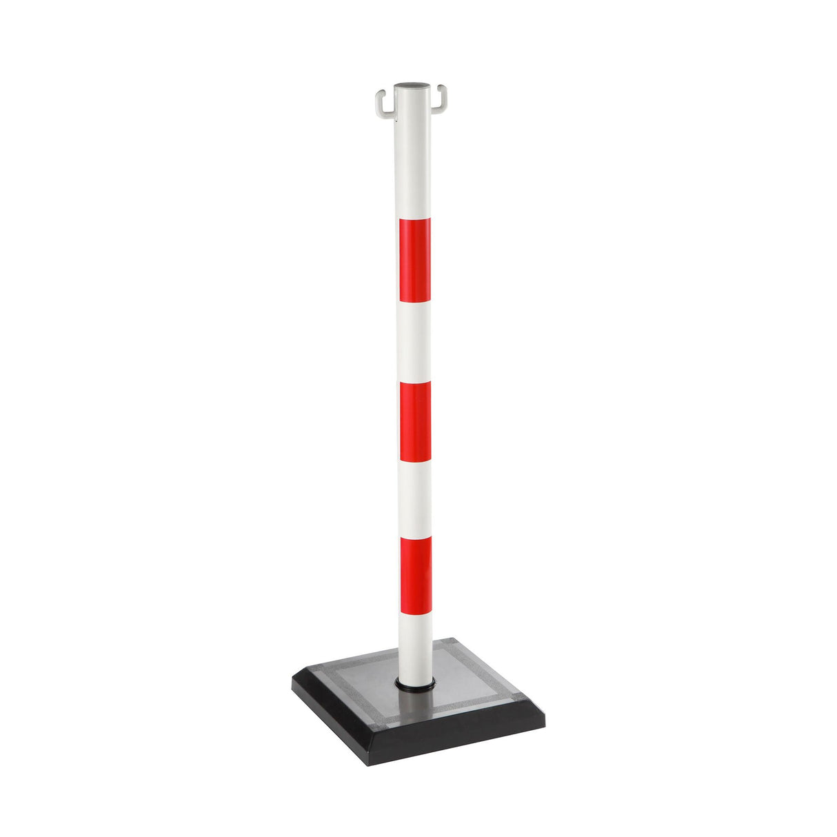 Red and white marker posts