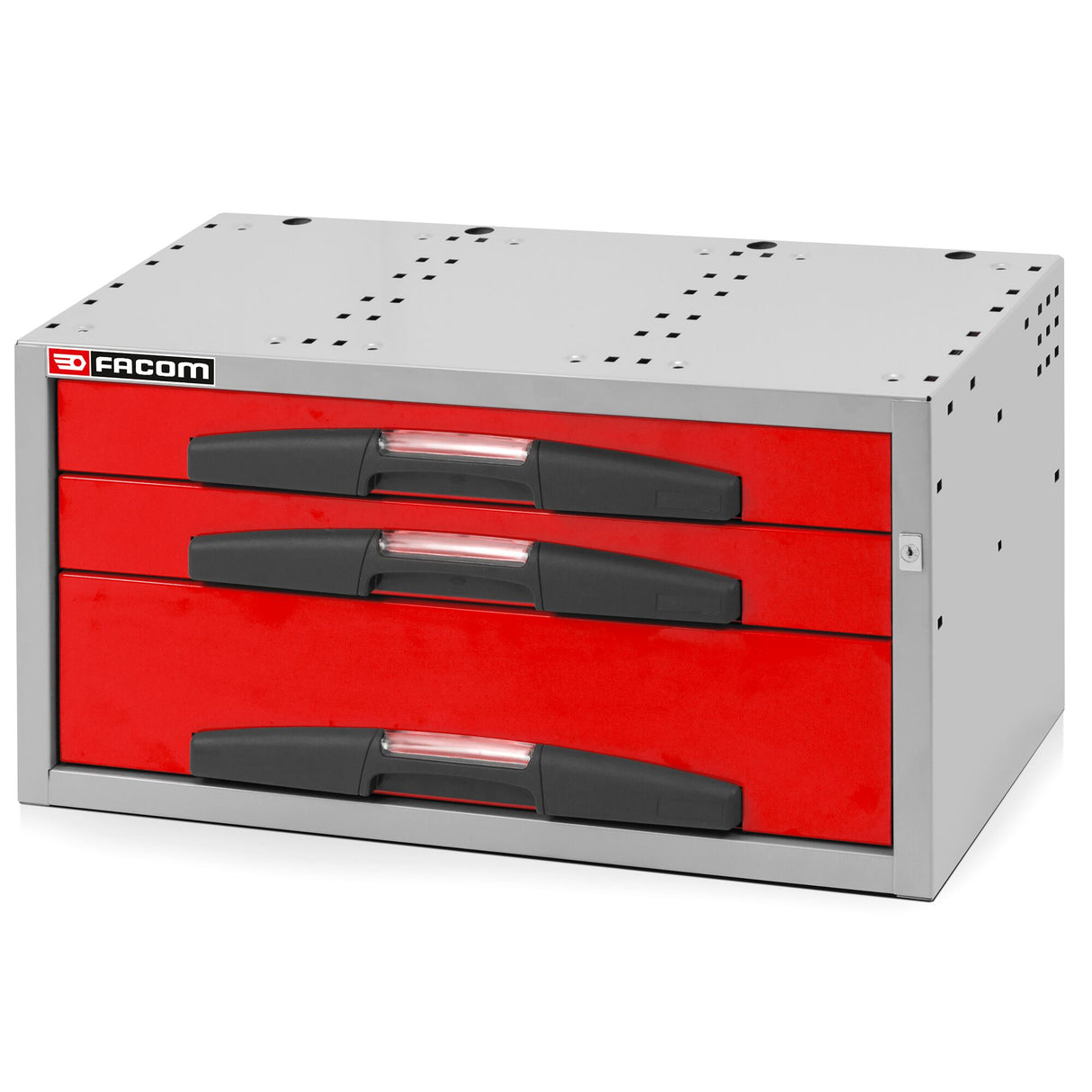 Medium drawer chest with 3 drawers, 2 x h 75 mm, 1 x h 155 mm, l 742 x h 382 mm