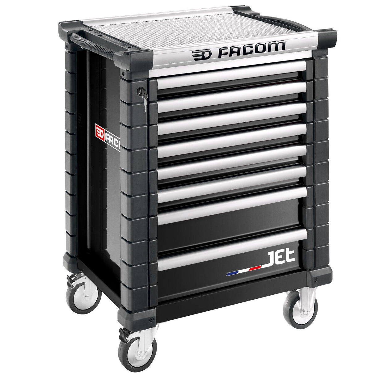 Roller Cabinet, 8 Drawers, L 569 x H 421 mm, 3 Modules Per Drawer, 0,28 m® Top