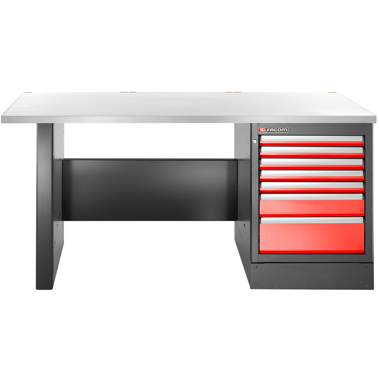 2.2m Workbench, 7 Drawers, 569 x 421 mm, Stainless Top, High Version