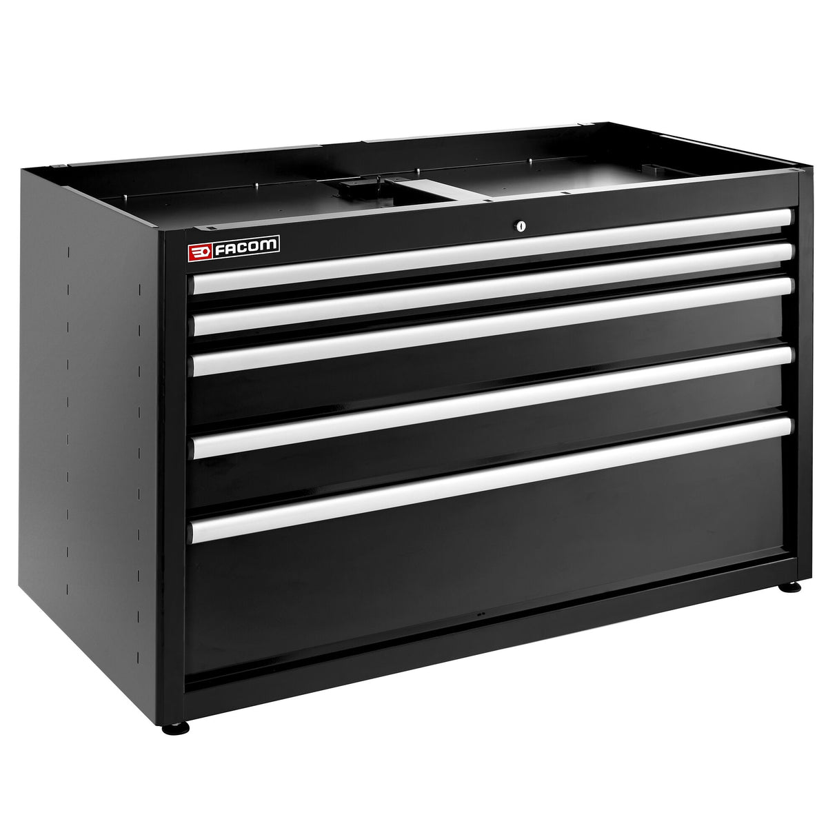 1269 x 421 mm Double Base Unit, 5 Drawers, Black