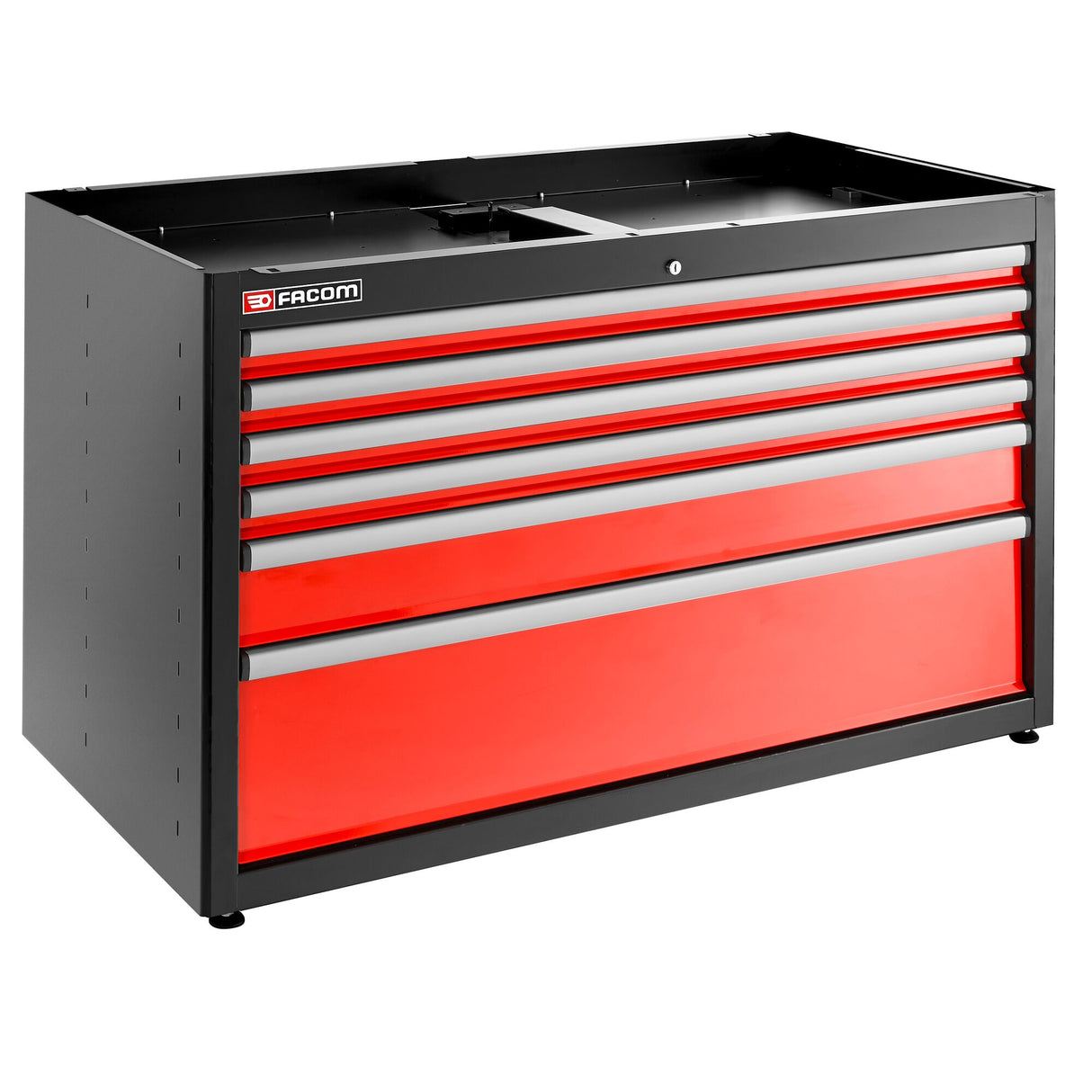 Double Base Unit, 6 Drawers, 1269 x 421 mm, Red