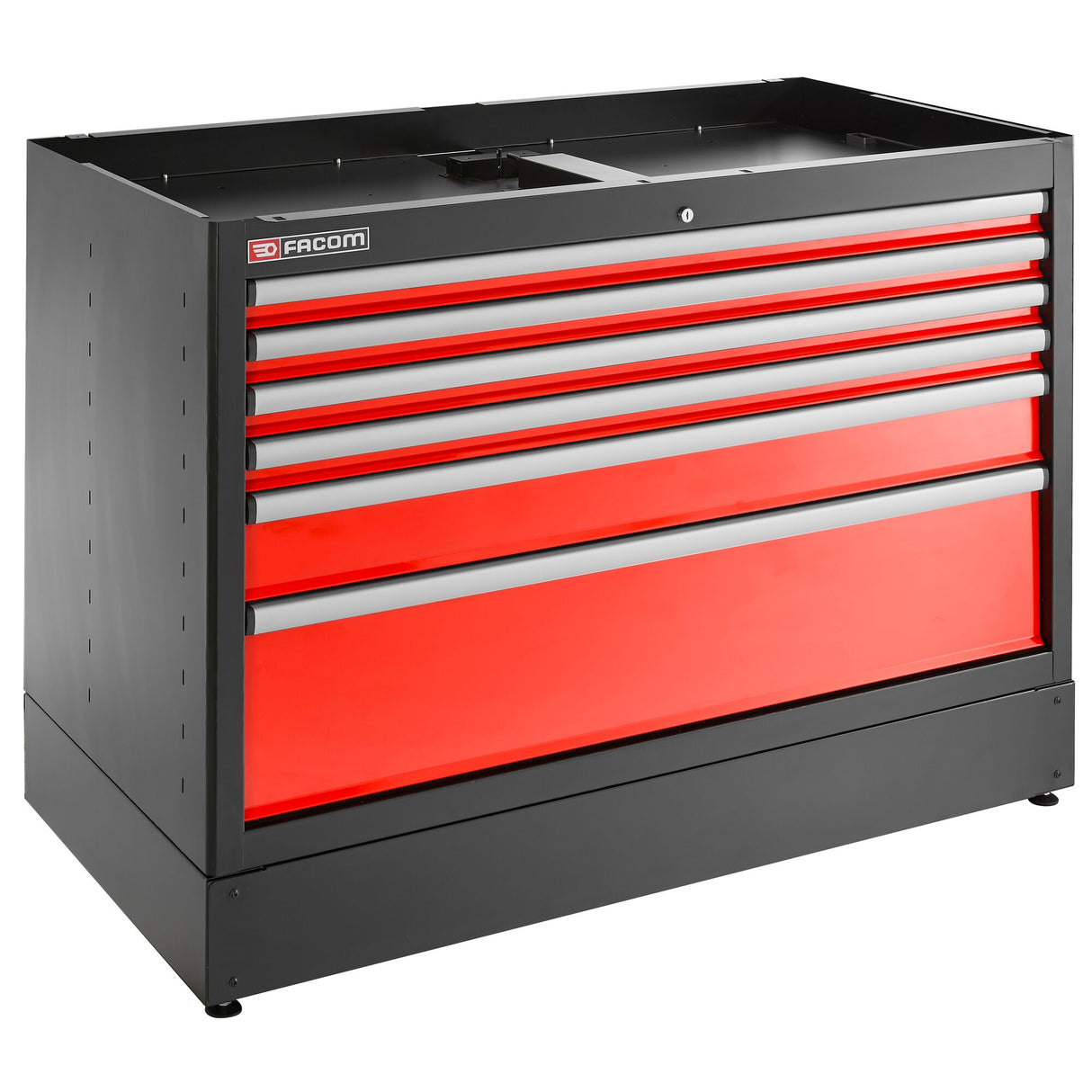 Double Base Unit, 6 Drawers, 1269 x 421 mm, Red