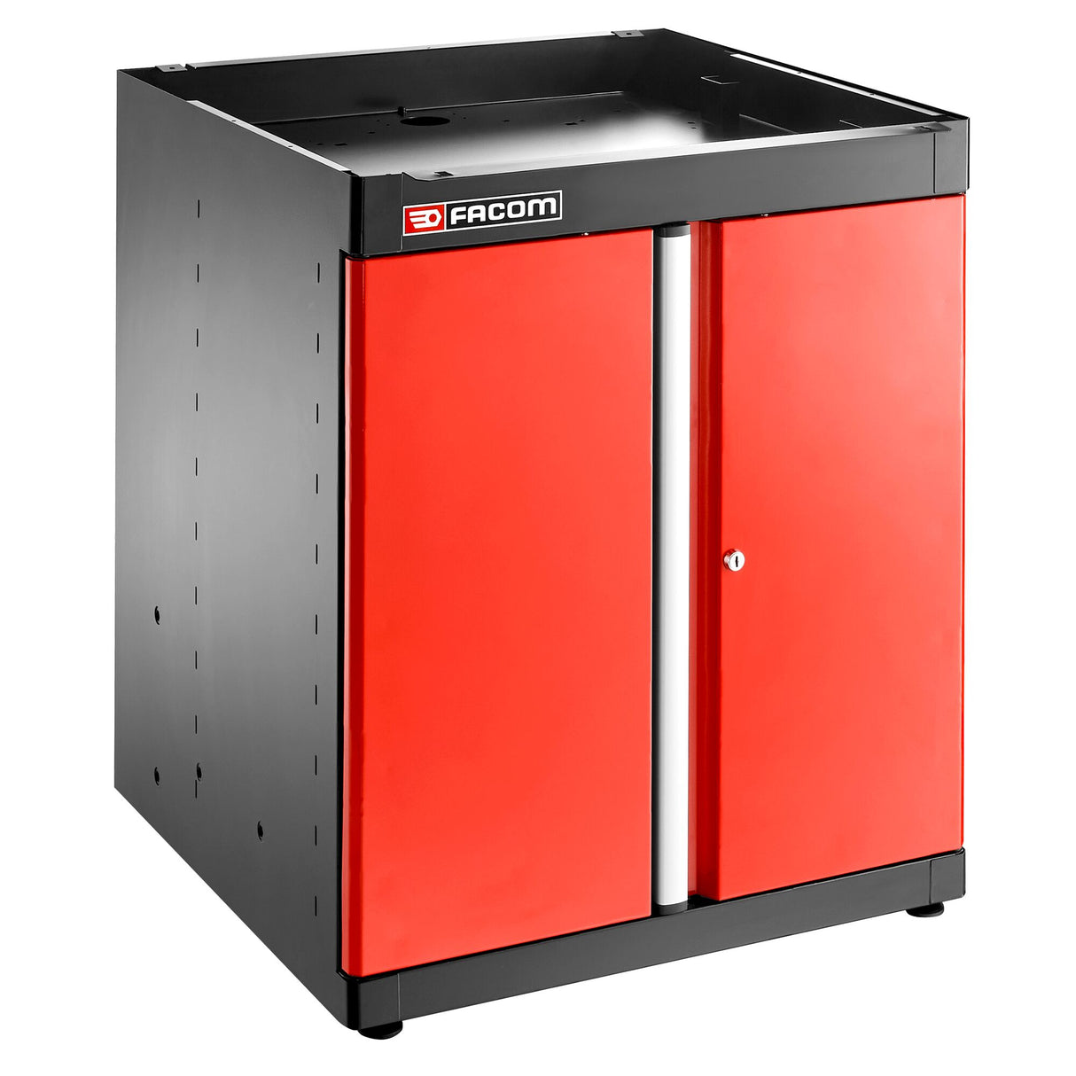 Single Base Unit, 2 Solid Doors, 1 Shelf, Red