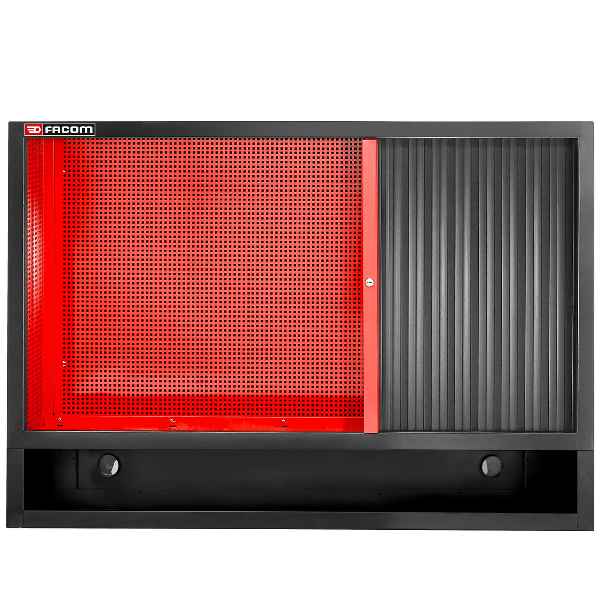 Double Top Unit With Shutter Pegboards for Vertical Storage, Red