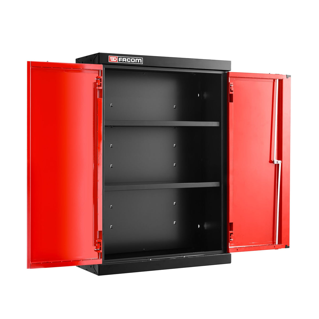 Top Unit, 2 Solid Doors, 2 Shelves, Red