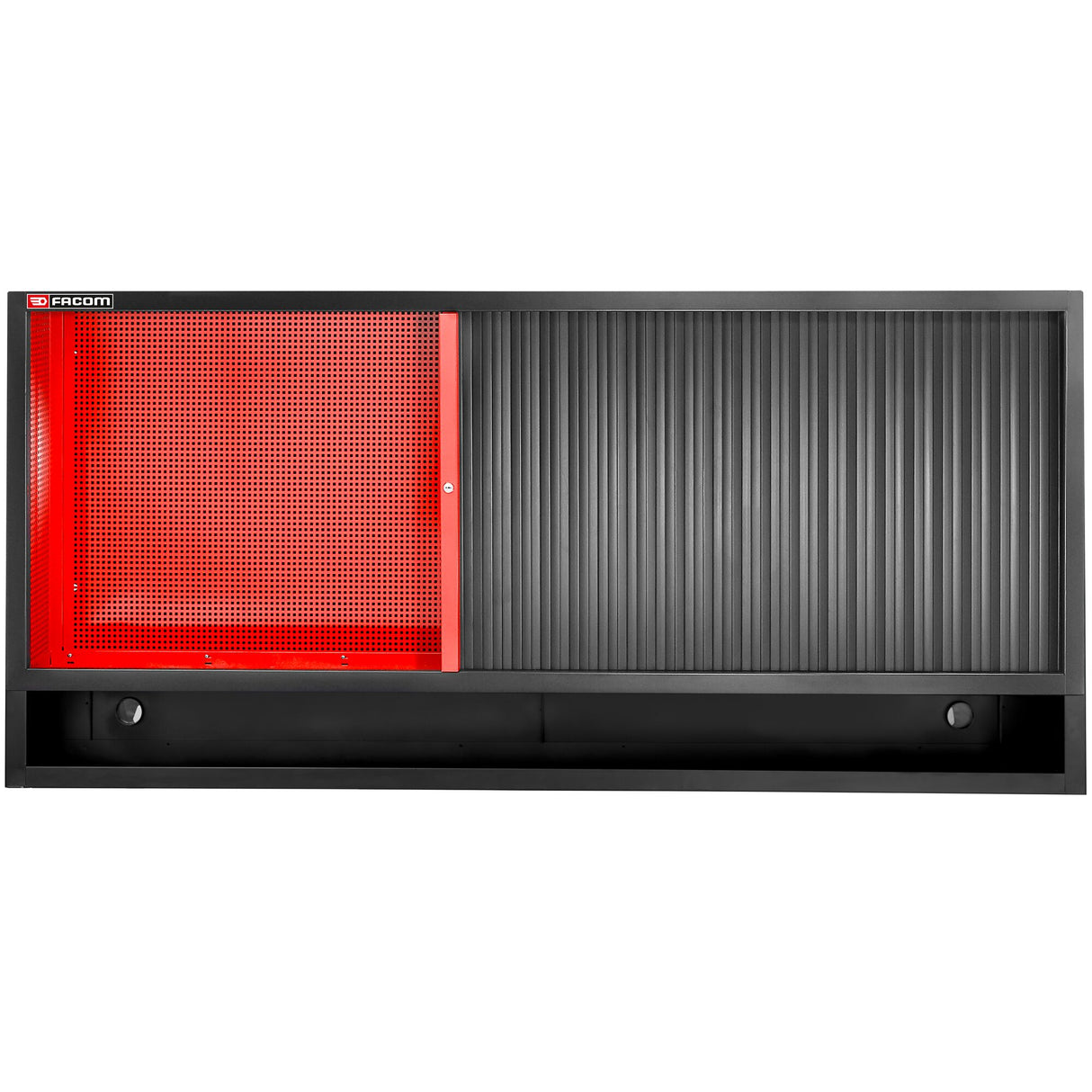 Triple Top Unit With Shutter Pegboards for Vertical Storage, Red