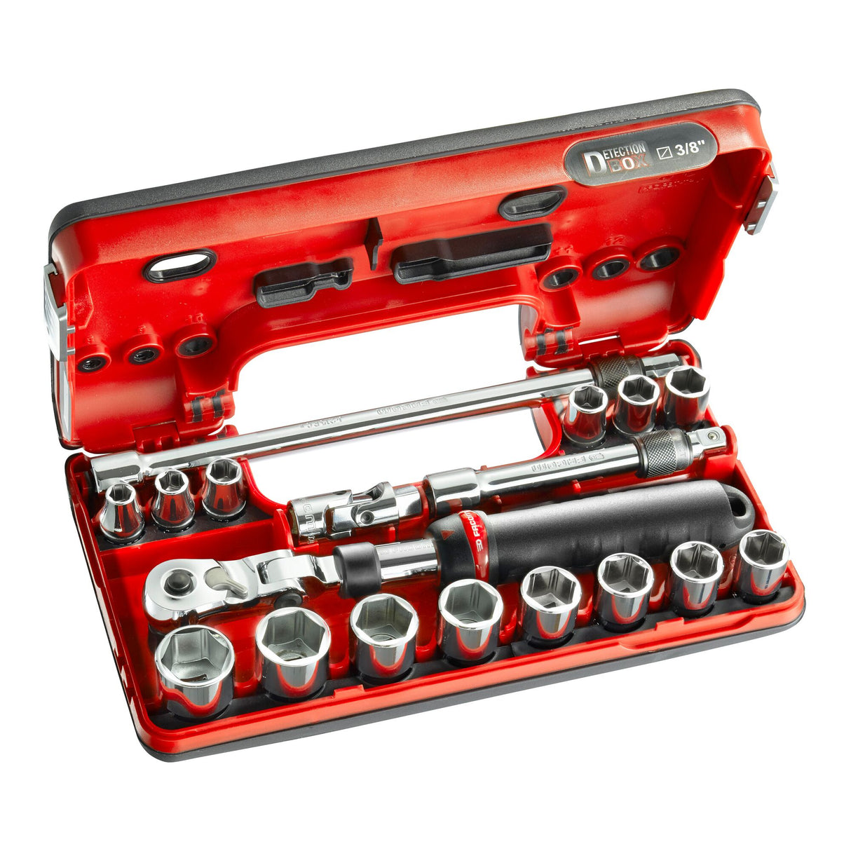 3/8 in. DBOX Extendable Pear Head Push-Lock Ratchet & Socket Set (18 pc.)