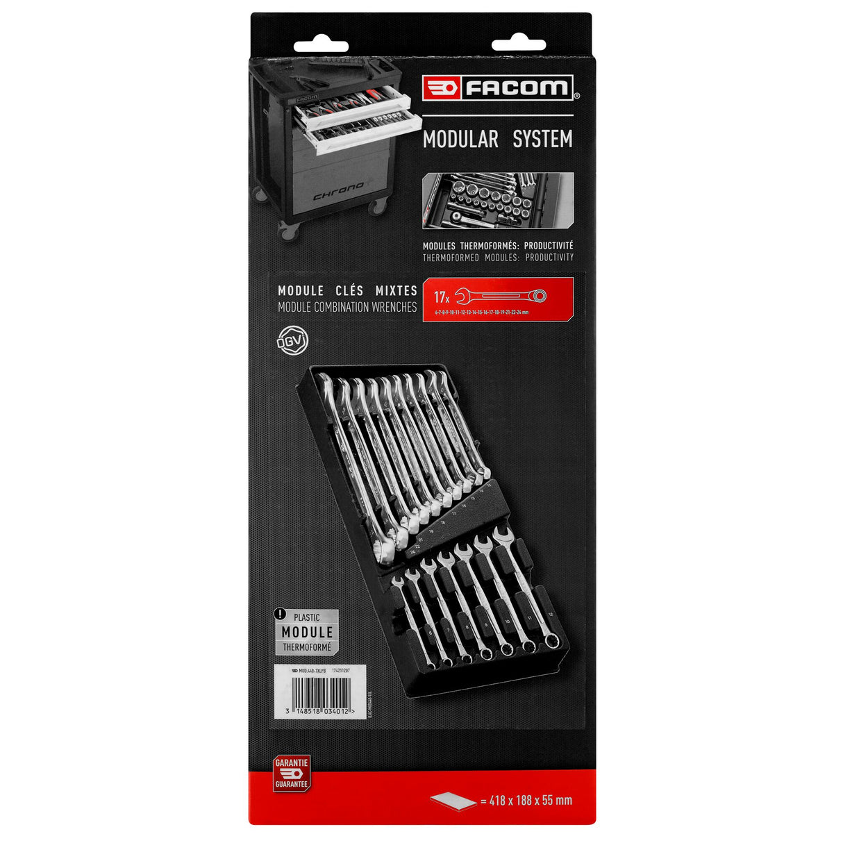 COMBINATION WRENCHES - 440 - Performance - Plastic Tray - 17 pc.
