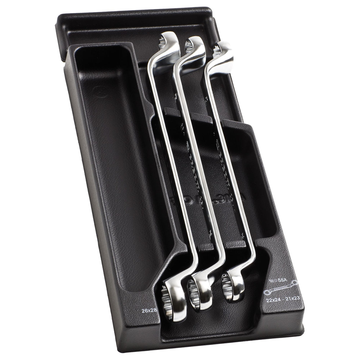 DEEP OFFSET RING WRENCHES - 55A - 13 Points - Plastic Tray - 3 pc.