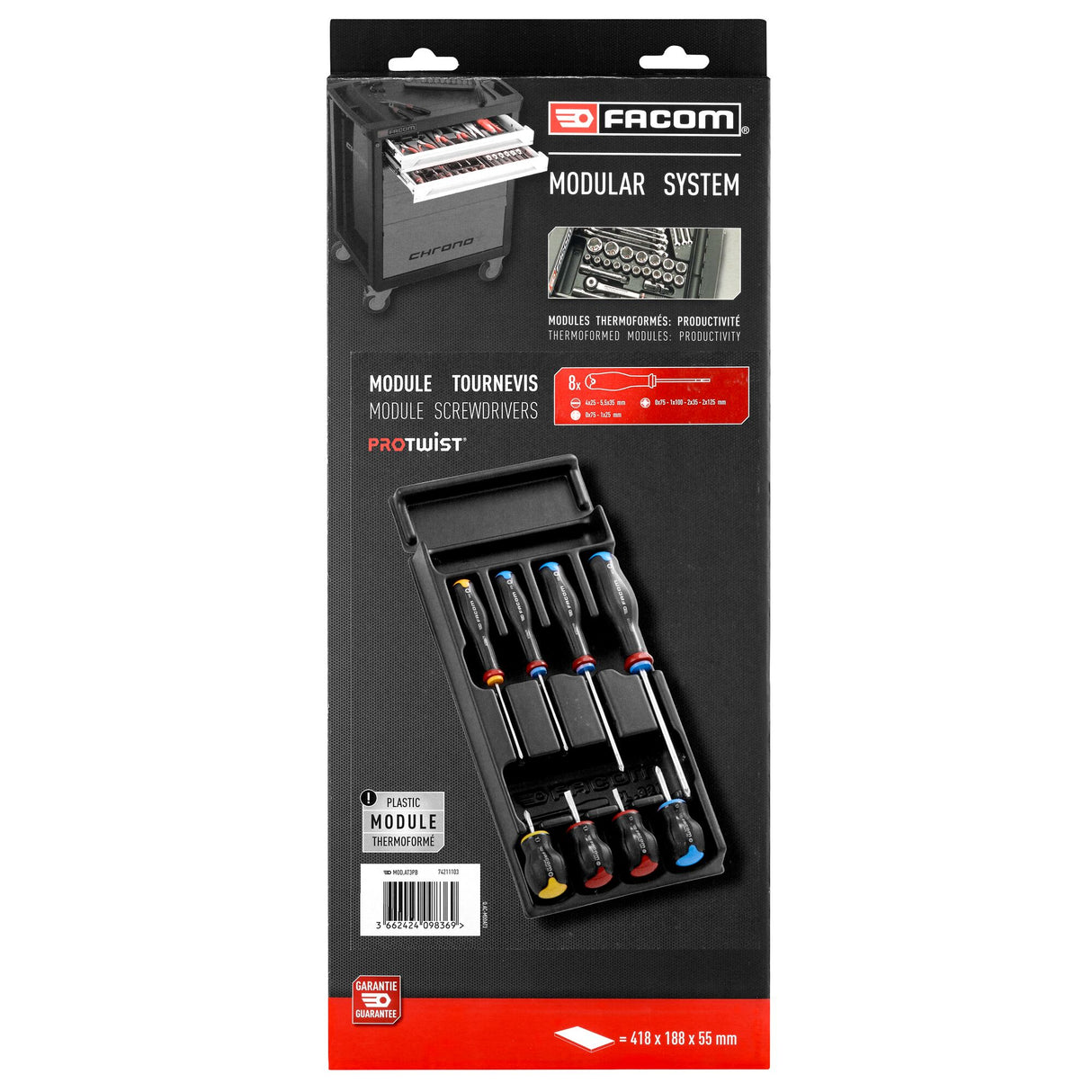 PROTWIST® 1/3 in. Screwdriver Set in Thermo-Formed Module (8 pc.)