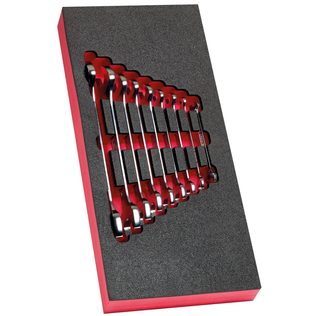 DOUBLE OPEN END WRENCHES - 44 - 15 Deg Offset - Foam Tray - 9 pc.