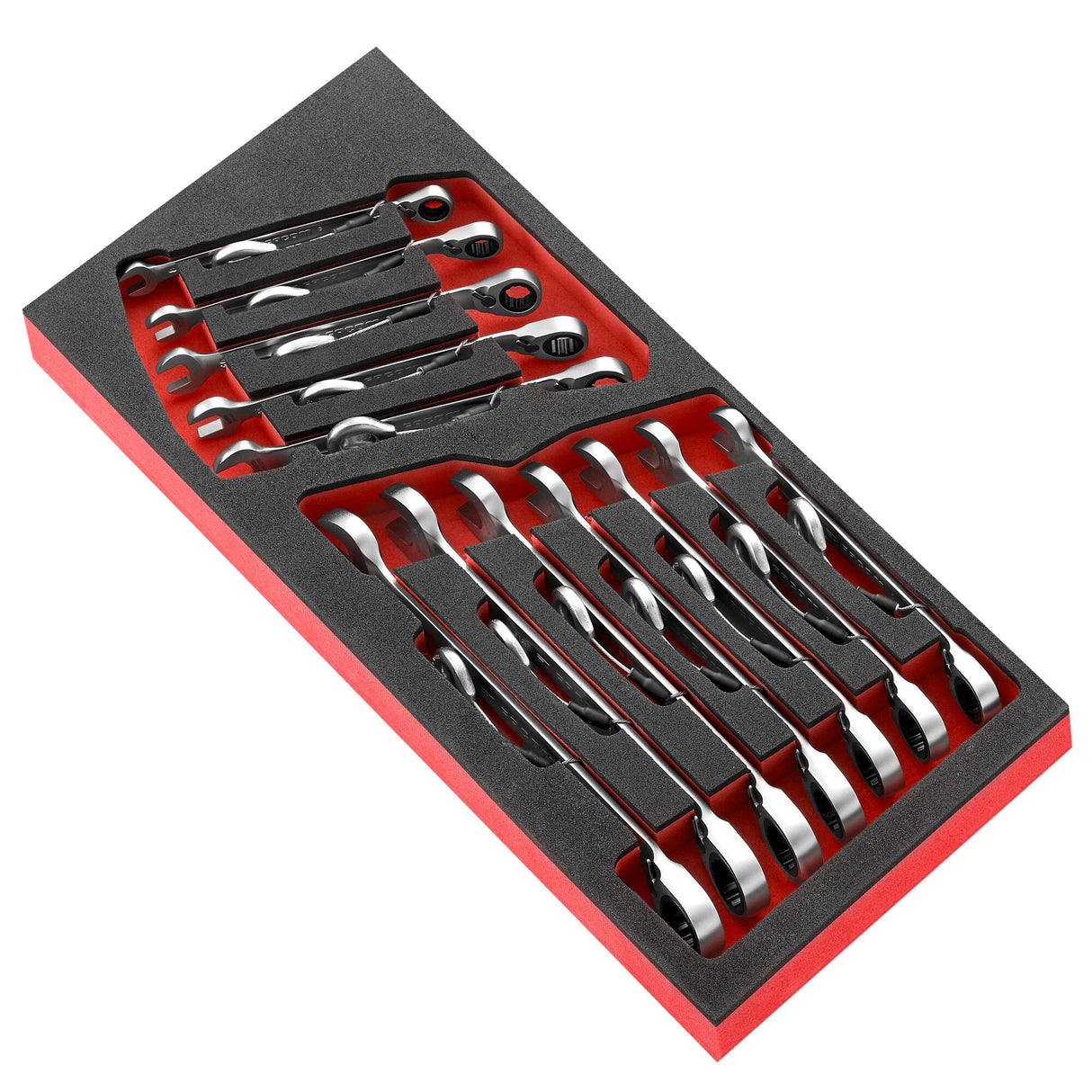 RATCHET COMBINATION WRENCHES - 467 - SLS Tethered - Foam Tray - 12 pc.