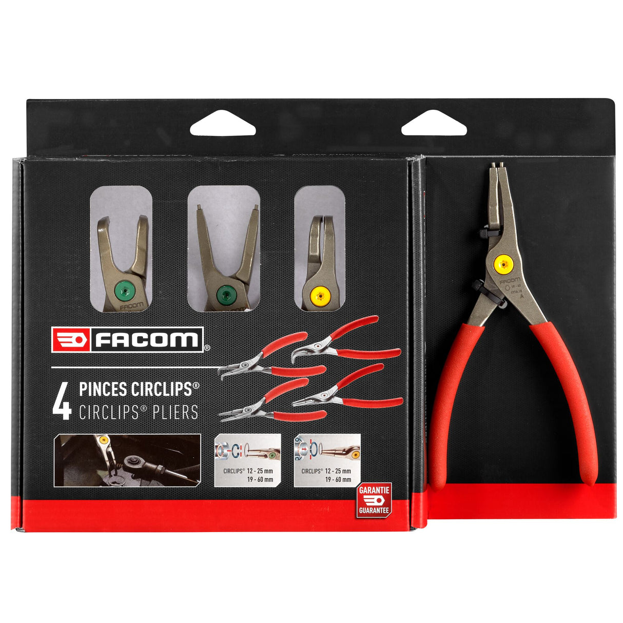18-60 mm 4 Straight and 90 Deg Angle Nose Circlips® Pliers Set