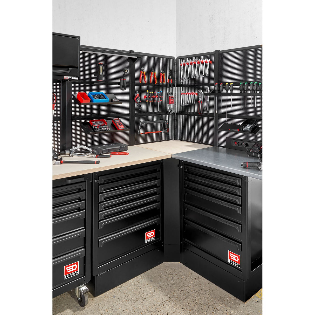 Corner Unit With Wooden Top and Panels