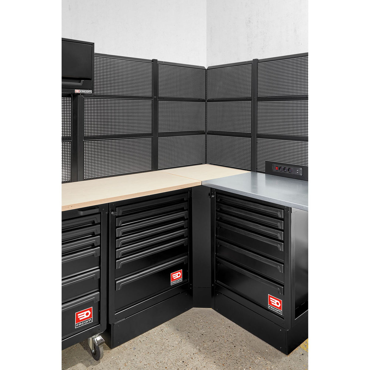 Corner Unit With Wooden Top and Panels