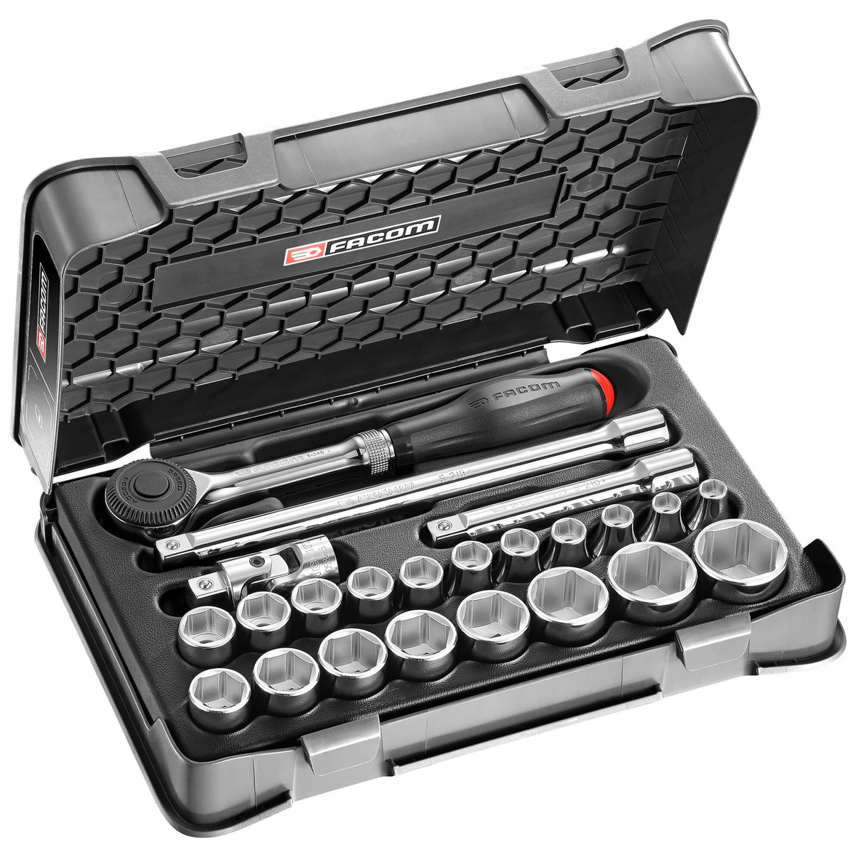1/2 in. MBOX Socket Set With Twist Handle Ratchet (23 pc.)