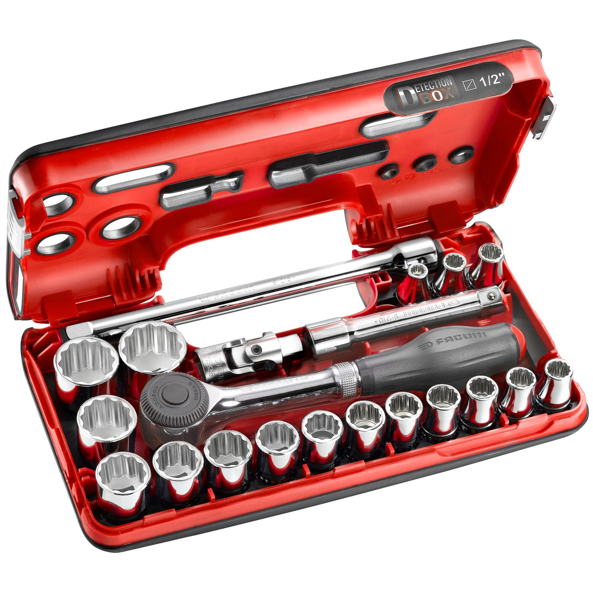 1/2 in. DBOX Twist Handle Ratchet & Socket Set (21 pc.)