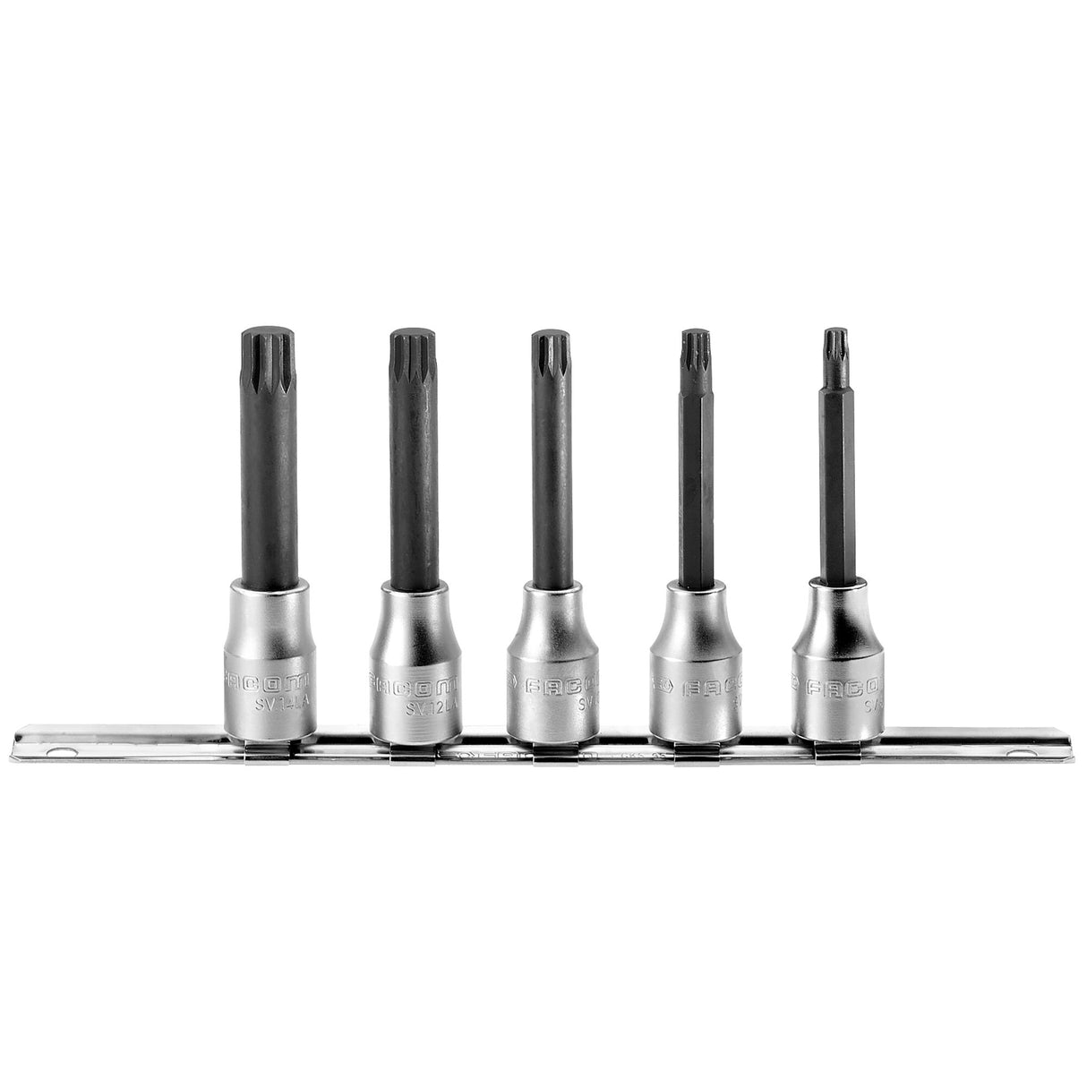 1/2 in. Drive Bits for Spline Socket Head XZN Long Bits Set, 6 to 14 mm (5 pc.)