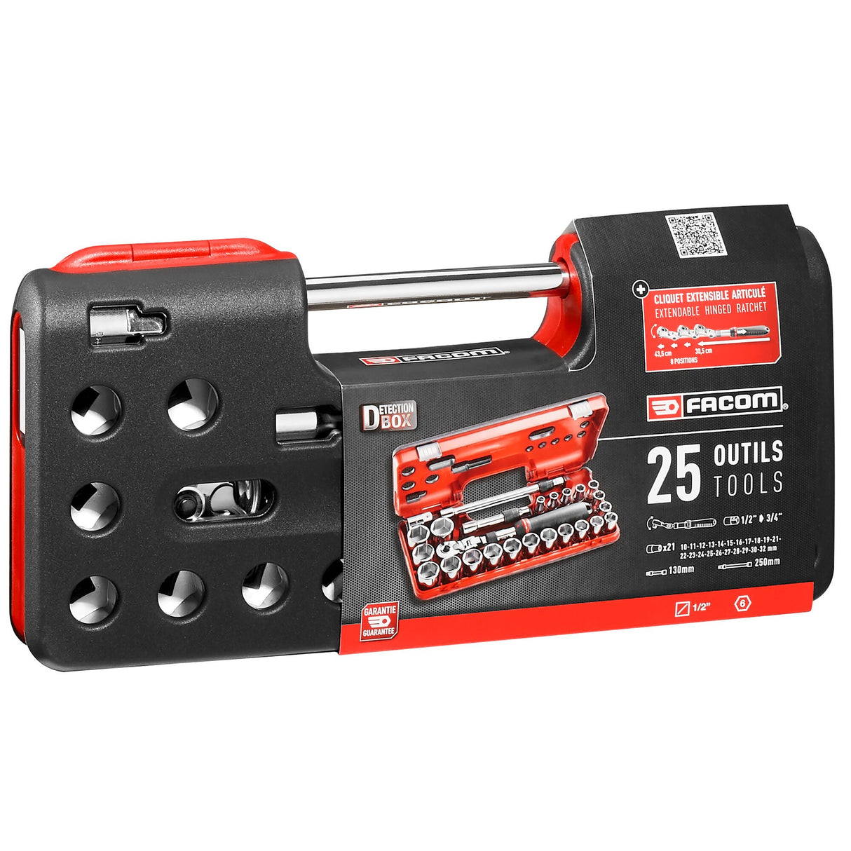 1/2 in. DBOX Extendable Push-Lock Ratchet & Socket Set (25 pc.)