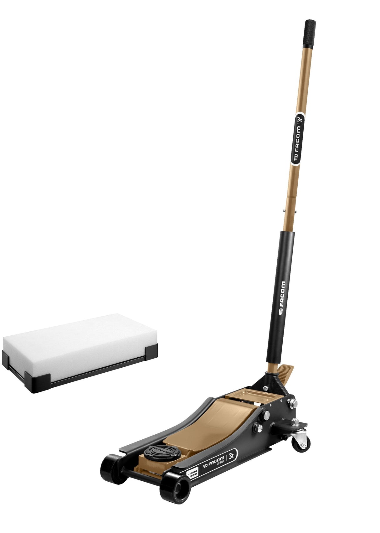 Cric 3 t extra-plat + patin en mousse - Édition limitée Noir/Bronze Equip Auto 2025