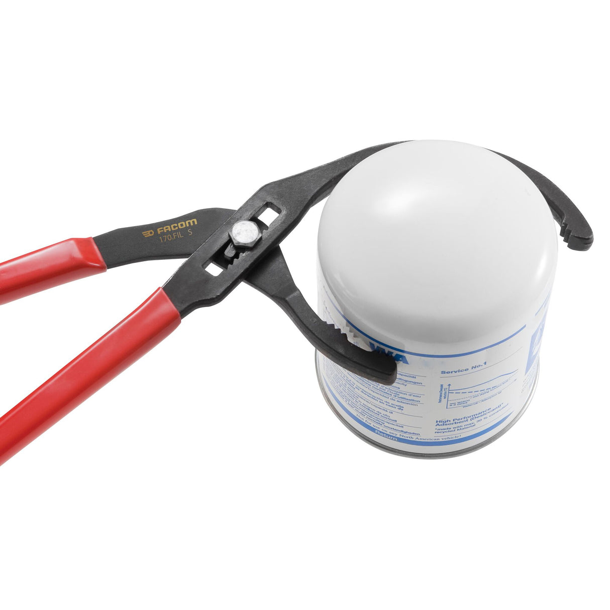 Truck filter plier, 8 positions from 95 to 178 mm diameter