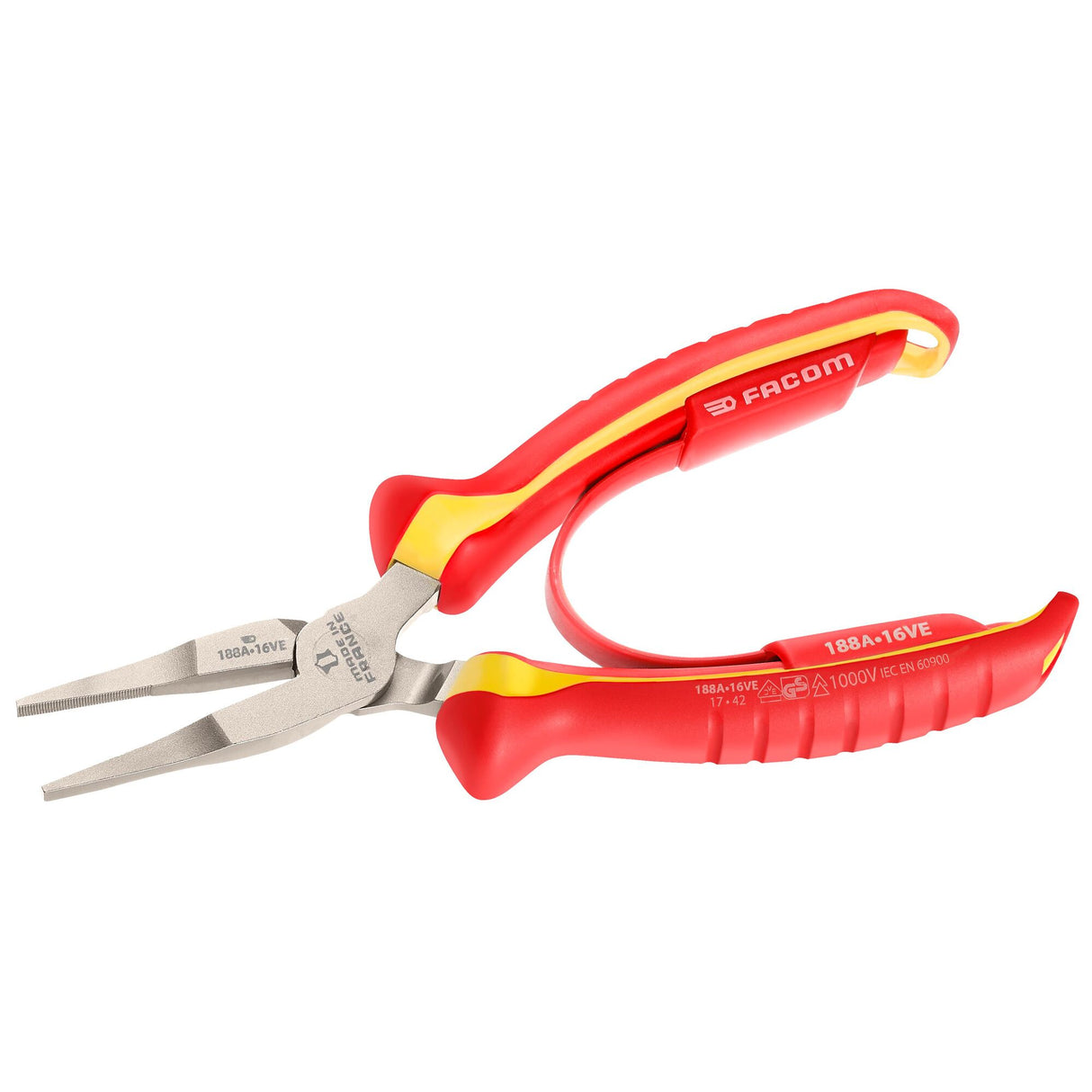 188A.VE - 1,000 Volt insulated flat nose pliers