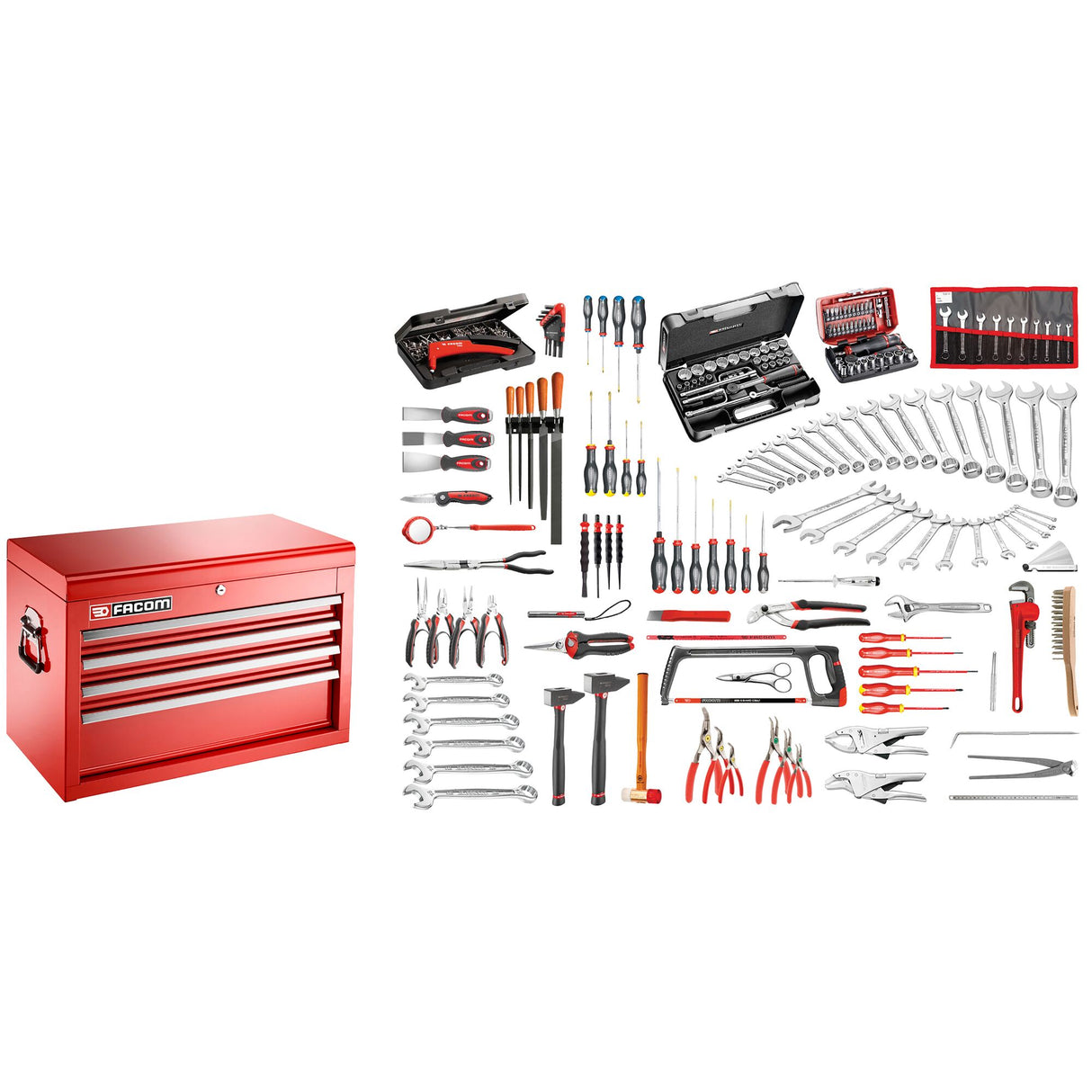 4-Drawer Metal Tool Chest With Metric Mechanic Set (200 pc.)