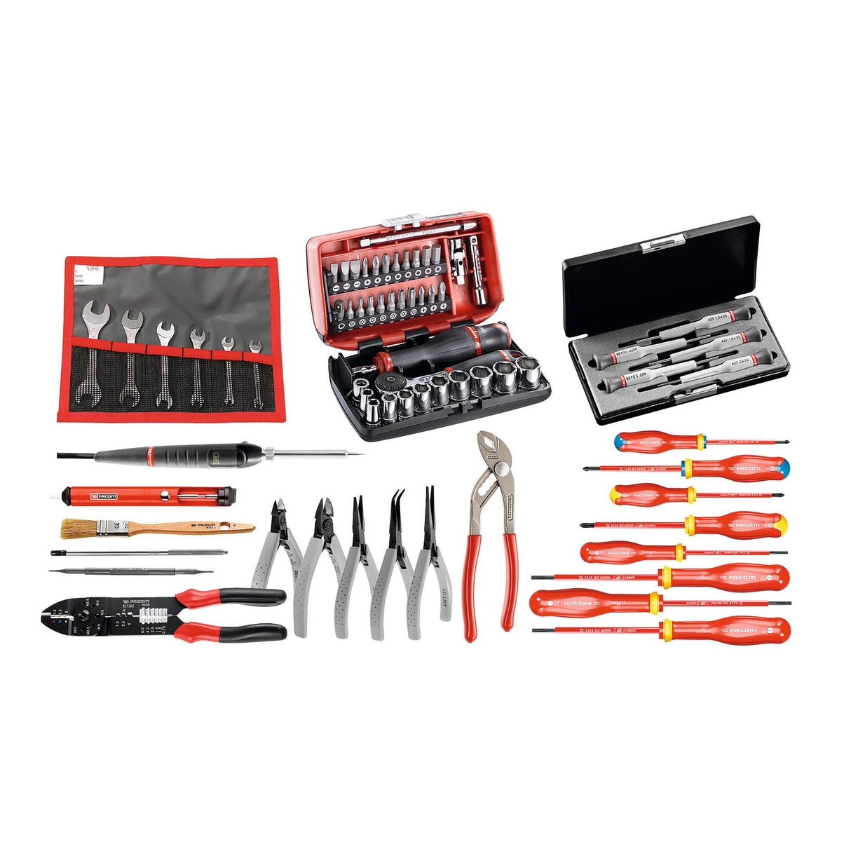 Electricians Tool Set With Metal Cantilever Toolbox Set (69 pc.)