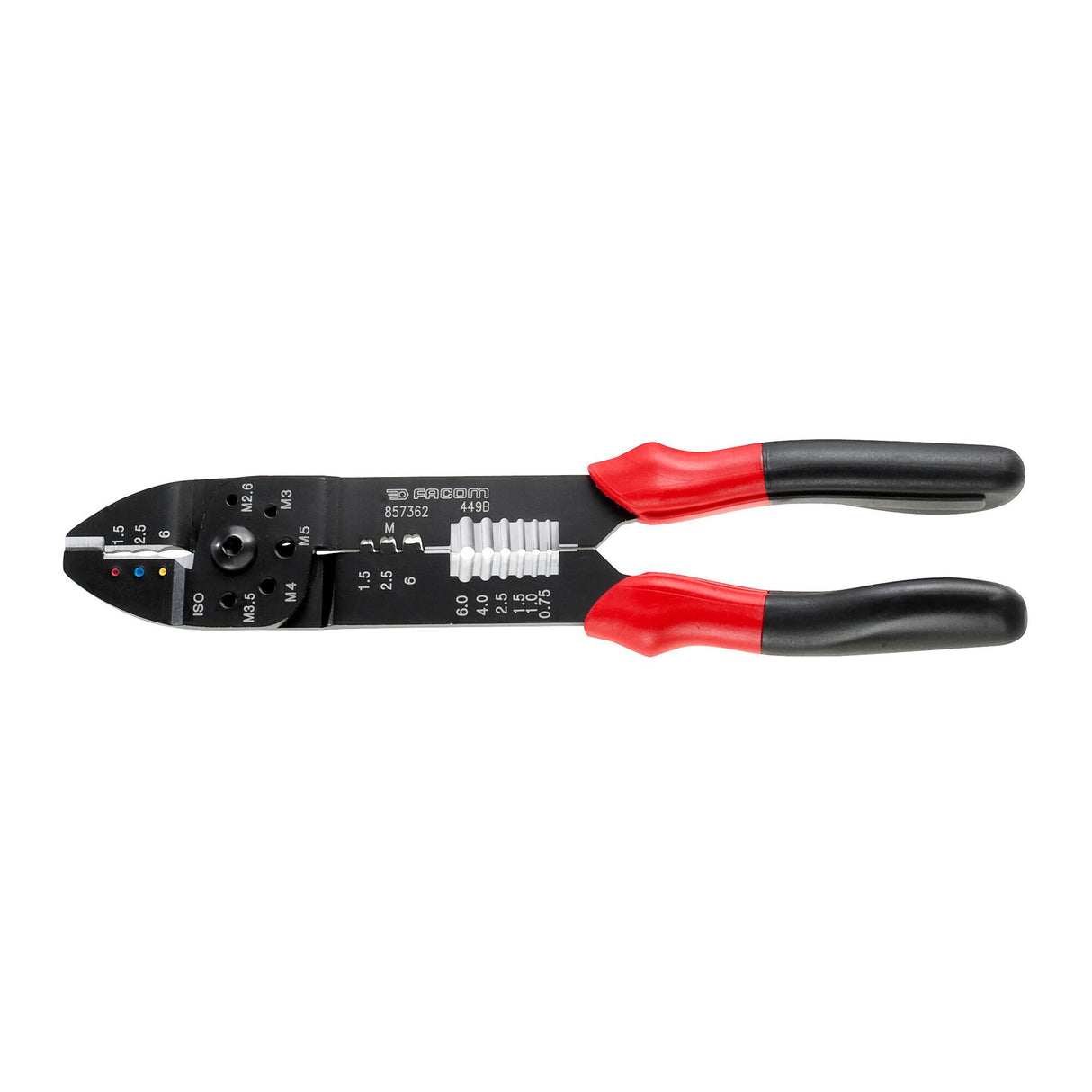449B - Crimping pliers for insulated terminals with wire cutter