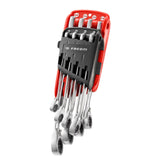 RATCHET COMBINATION WRENCHES - 467 - 15 Deg Angled - Case Holder - 8 pc.