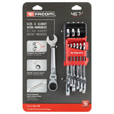 467BF.JP  - Flex-Head Ratchet Combination Wrench Sets in Portable Holder, Metric