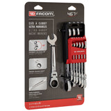 467BF.JP  - Flex-Head Ratchet Combination Wrench Sets in Portable Holder, Metric
