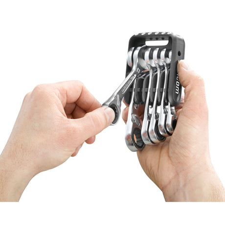 467BS.JP - Short Ratchet Combination Wrenches in Portable Holder, Metric