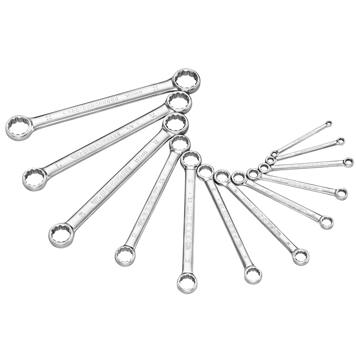 STRAIGHT DOUBLE RING WRENCHES - 59 - Slim Head - Box - 12 pc.