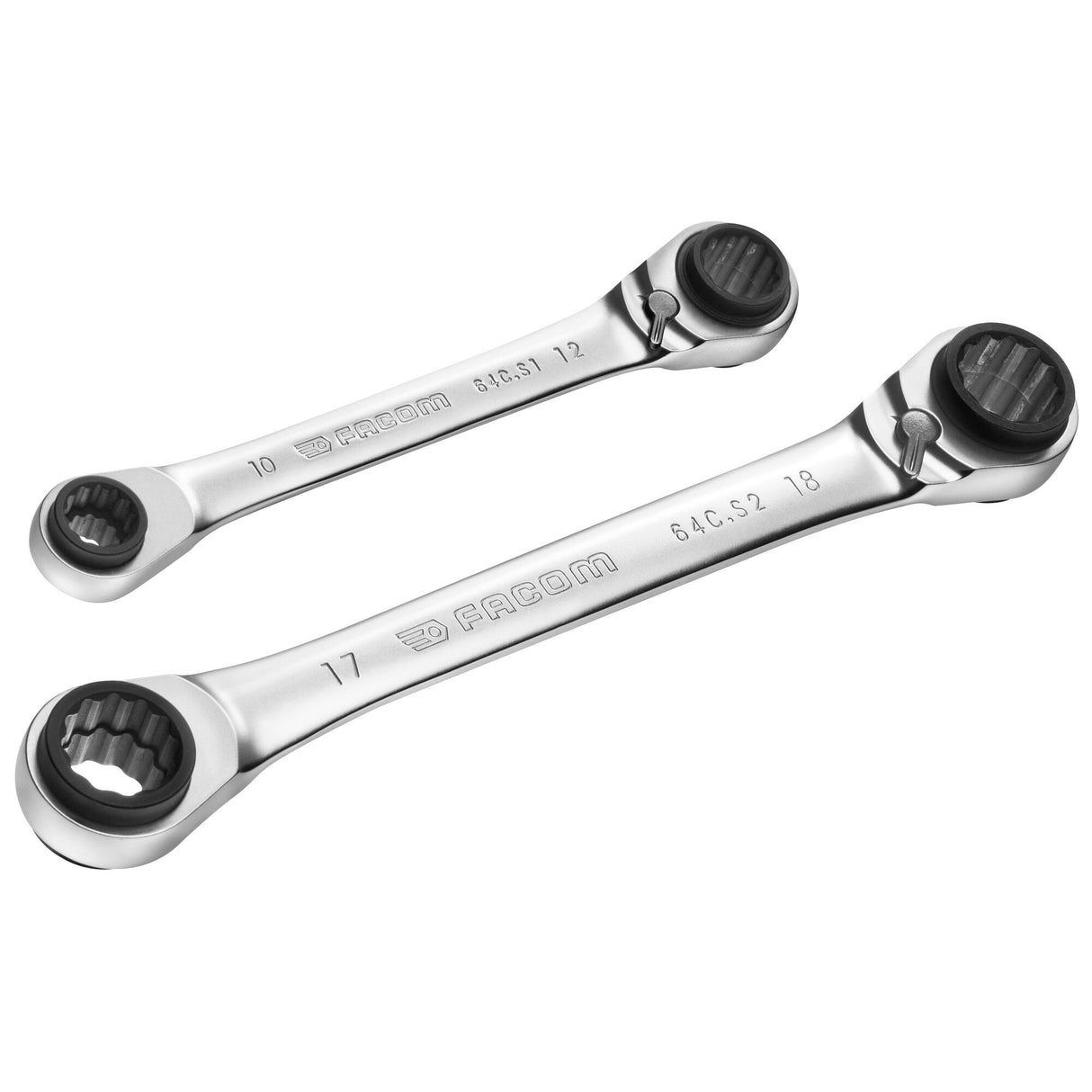 STRAIGHT RATCHET RING WRENCHES - 64 - Access - Box - 2 pc.