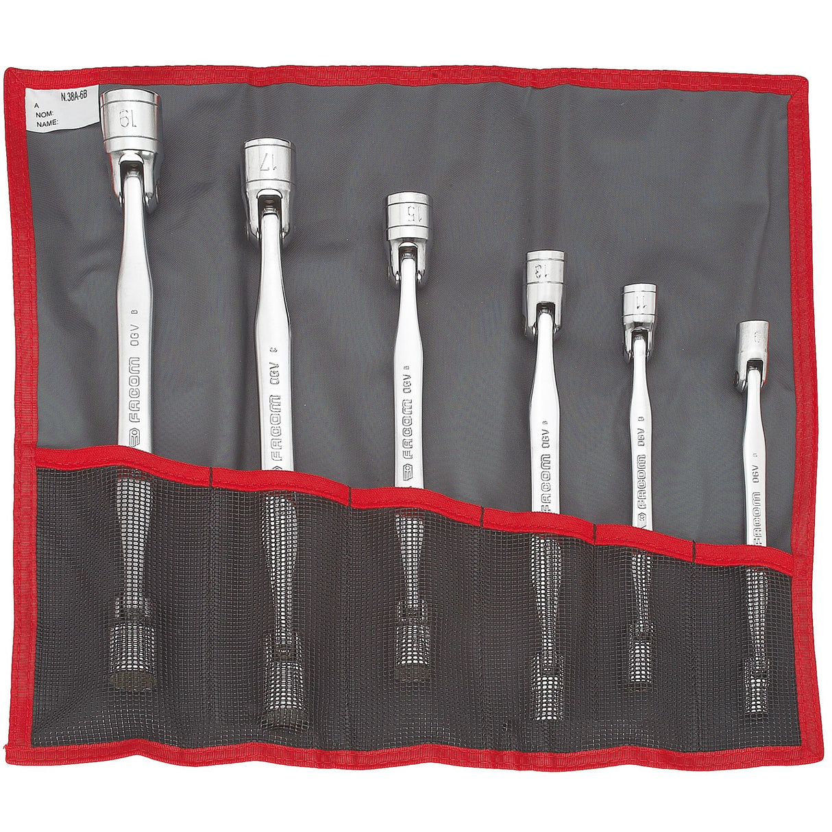 HINGED SOCKET  WRENCHES - 66A - 180® Maximum Access - Roll Bag - 6 pc.