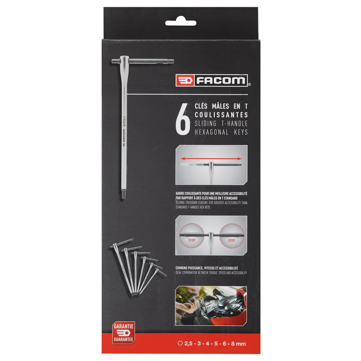 Sliding T-Handle Hexagonal Key Set (6 pc.)