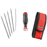 PROTWIST® 3 in 1 1/4 in. Ratchet Blade Handle With 5 Blades Set in Pouch