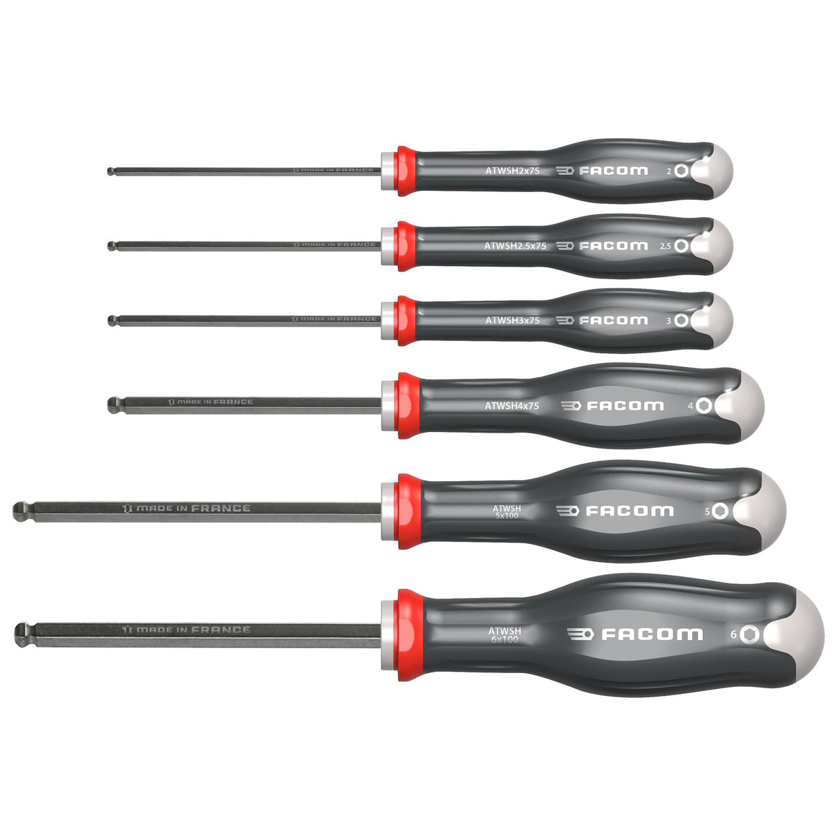 Spherical Head Hex Screwdriver Set (6 pc.)