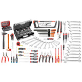 20 in. Alloy 3-Drawer Toolbox With Mechanic Metric Tool Set (136 pc.)